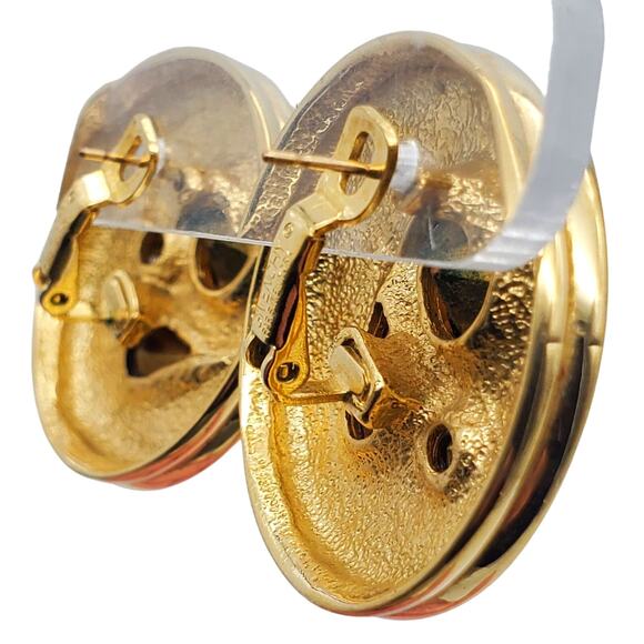 Givenchy Gold Tone Earrings Designer Runway Faux Jewel Crystal Stones Statement - Picture 6 of 11